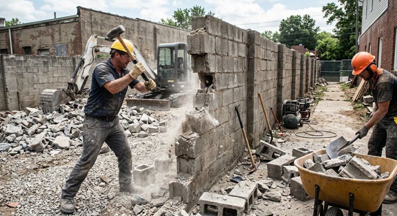Block Wall Demolition in Bergen County, NJ